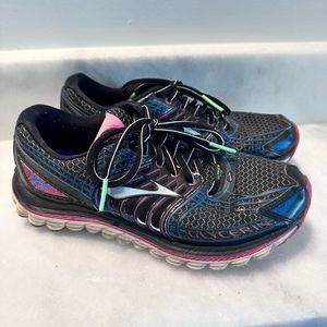 Brooks Womens Glycerin 12 Running Shoes Athletic Sneakers Black Pink Size 6.5